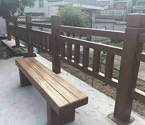 仿木欄桿+仿木平長椅